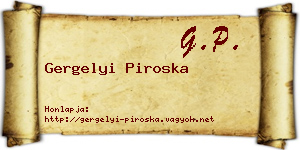 Gergelyi Piroska névjegykártya